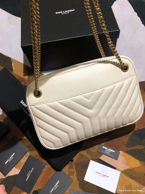 Tony Luxuries JOAN LEATHER YSL Y-QUILTED BAG SMOOTH CAMERA IN 0806
